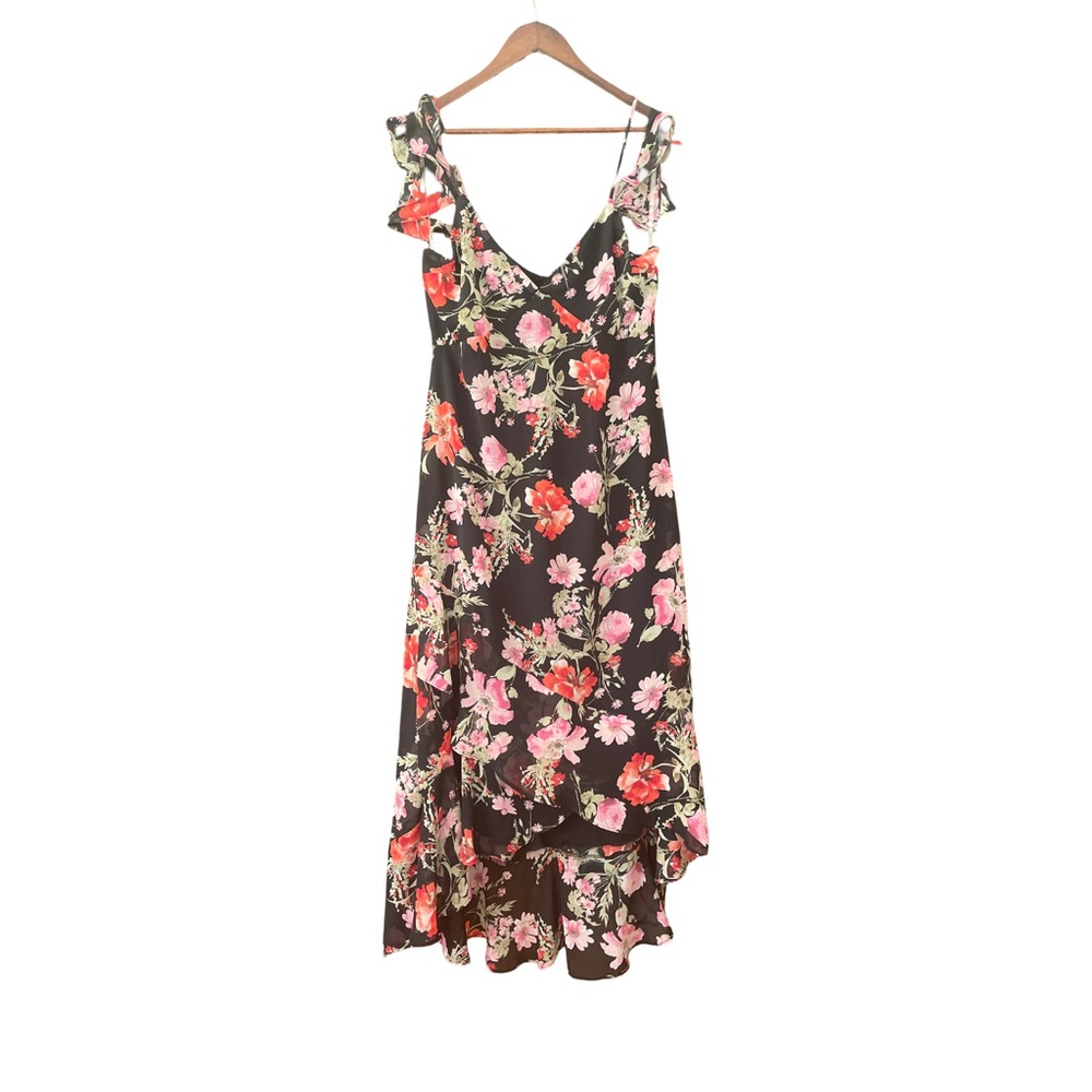 Speechless Black and Red Floral Maxi Dress